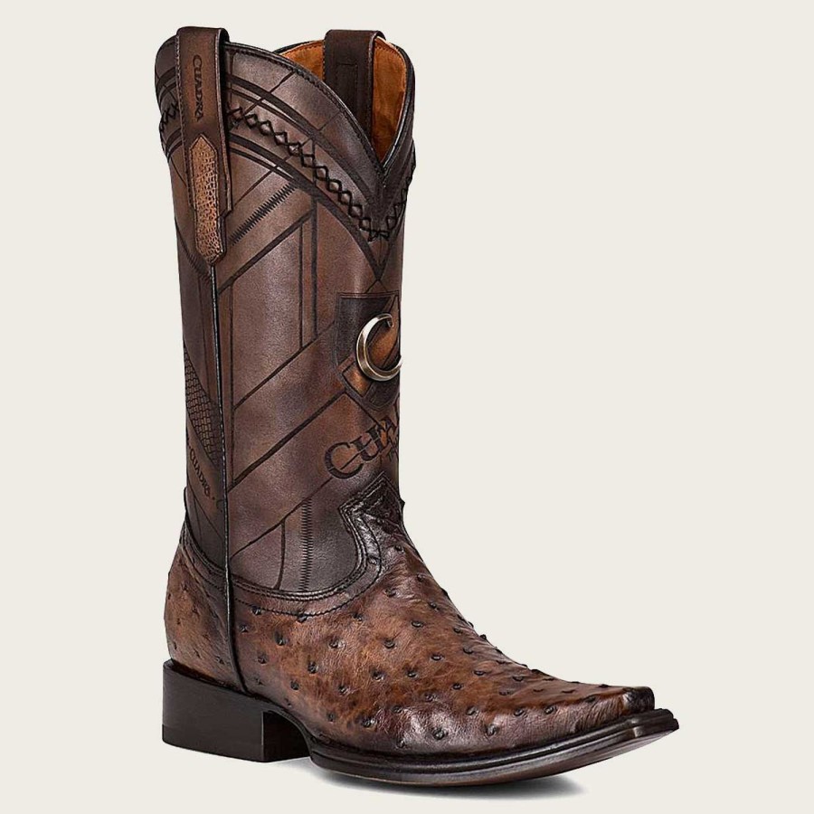 Online Cuadra Engraved Dark Brown Leather Boot