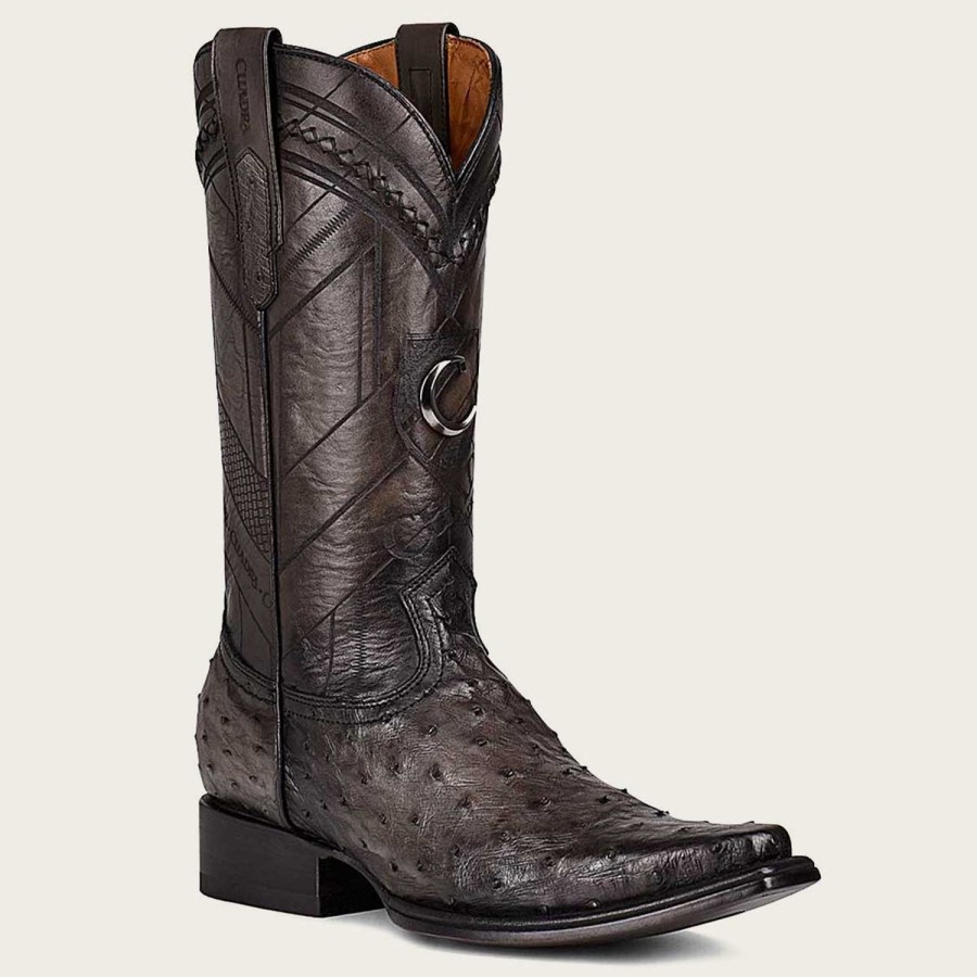 Hot Cuadra Engraved Grey Exotic Leather Boot