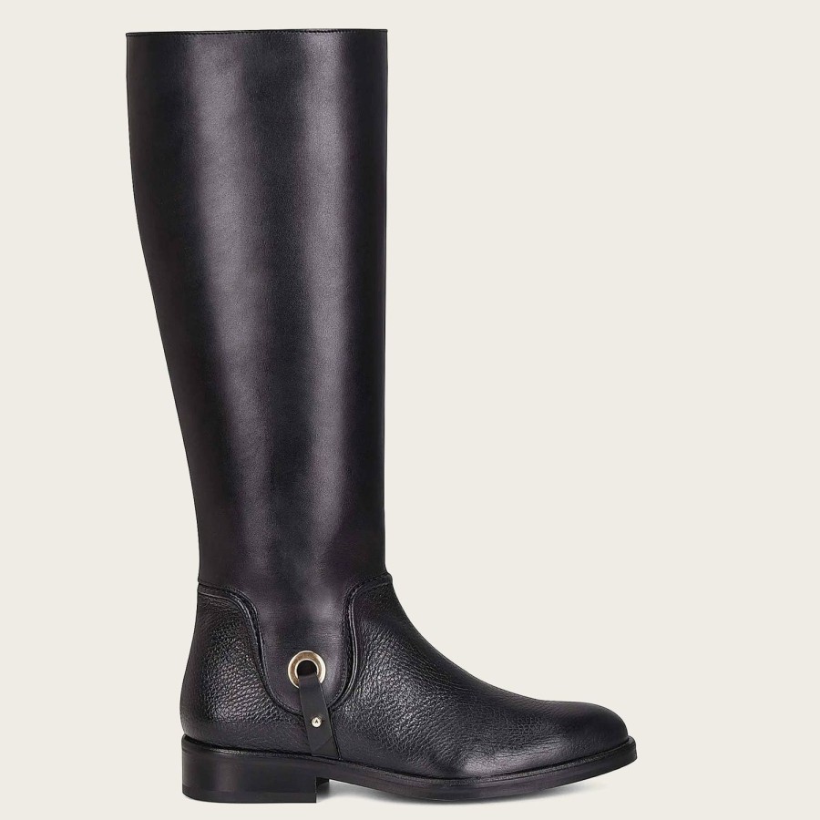 Wholesale Cuadra Hand-Painted Black Leather Riding Boot