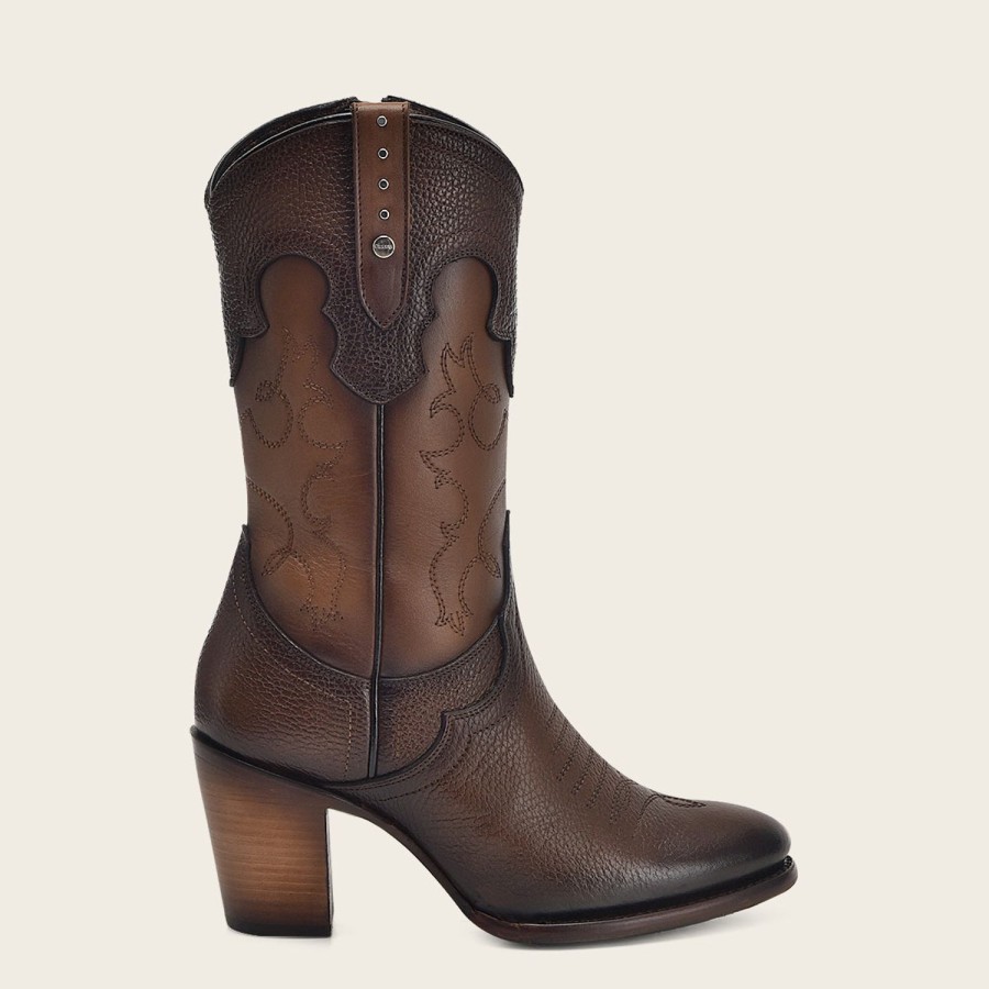 Online Cuadra Handmade Brown Traditional Western Leather Boot