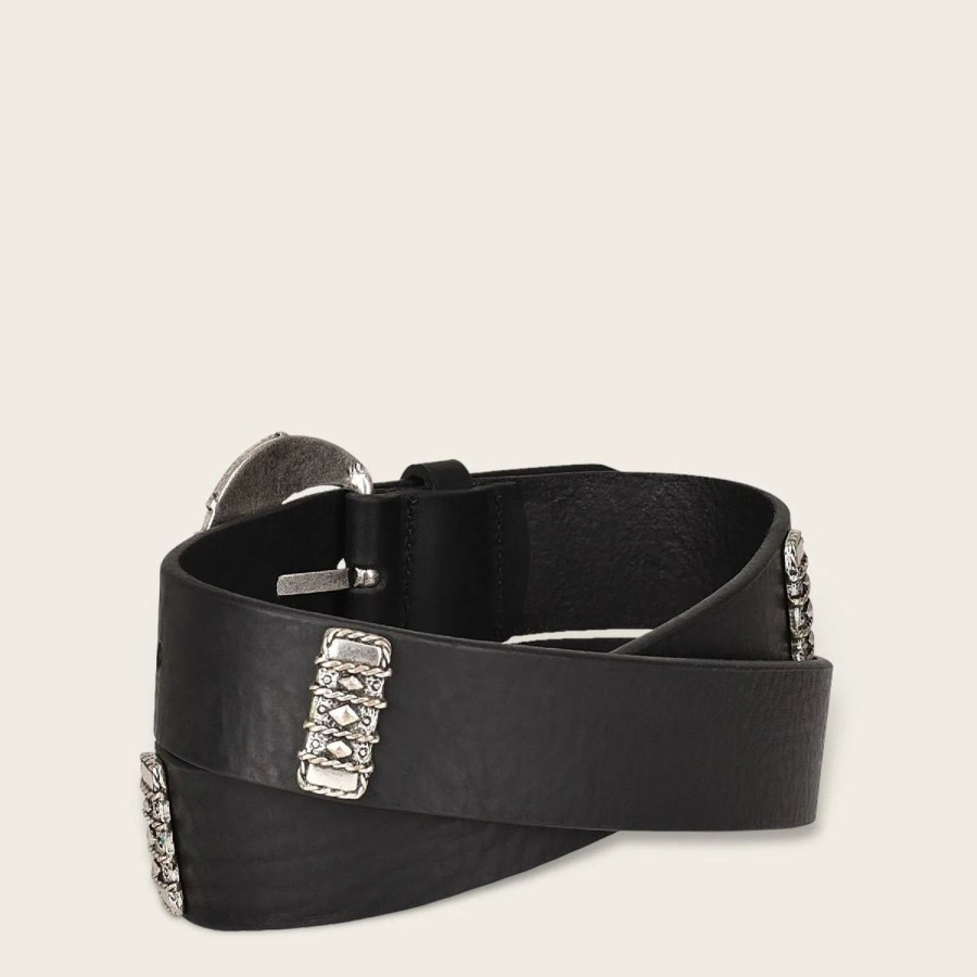 Clearance Cuadra Casual Black Leather Western Inspired Belt