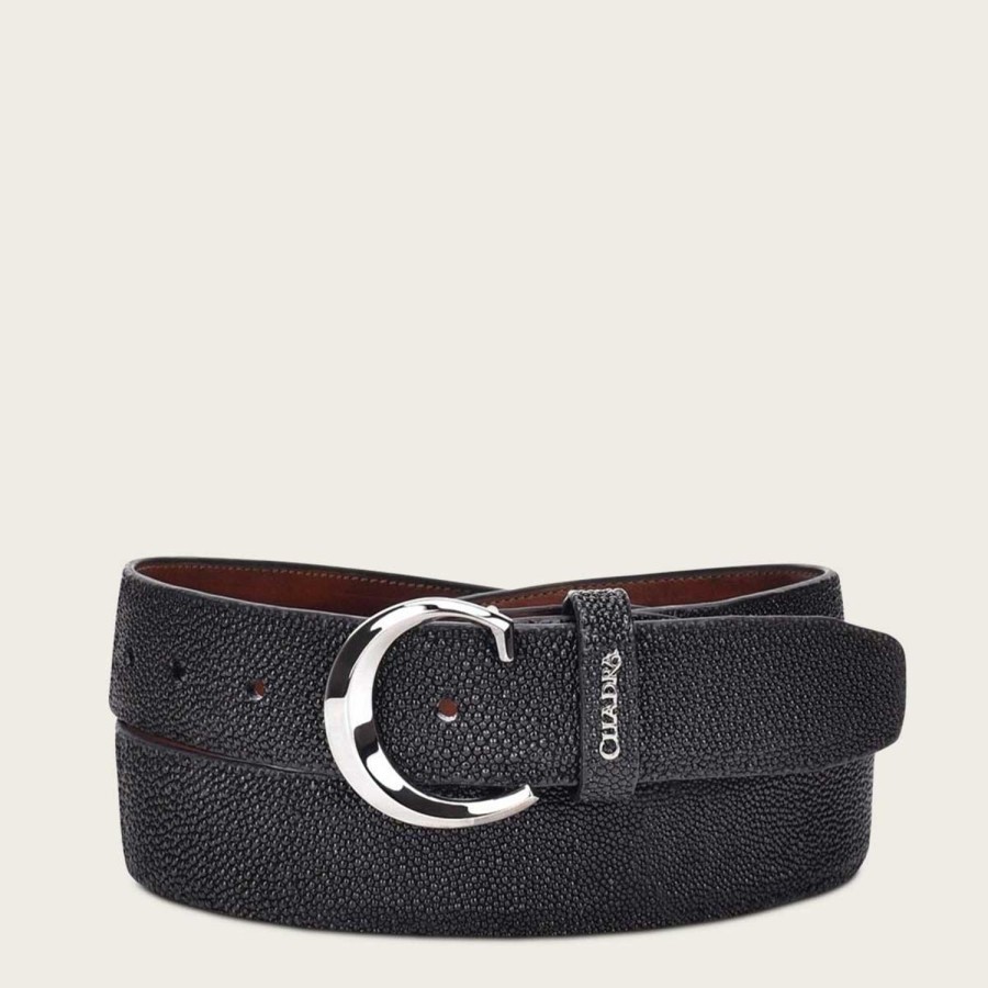 Clearance Cuadra Black Stingray Leather Belt