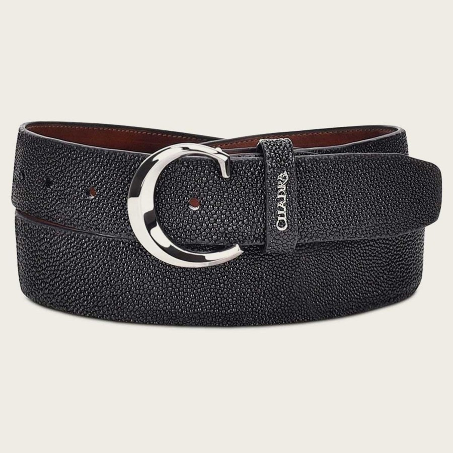 Clearance Cuadra Black Stingray Leather Belt