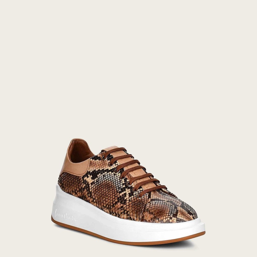 Hot Cuadra Genuine Python Brown Leather Sneakers