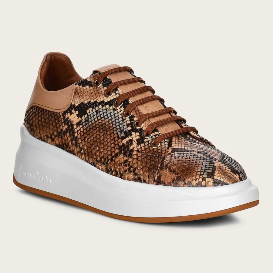 Hot Cuadra Genuine Python Brown Leather Sneakers