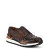 Best Cuadra Hand-Painted Brown Exotic Leather Sneakers