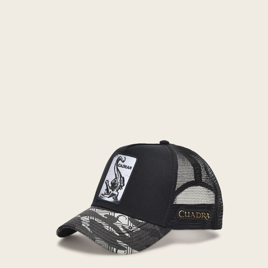 Clearance Cuadra Black Snapback Cap With Alligator Patch