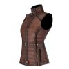 Best Cuadra Embroidered Brown Leather Vest