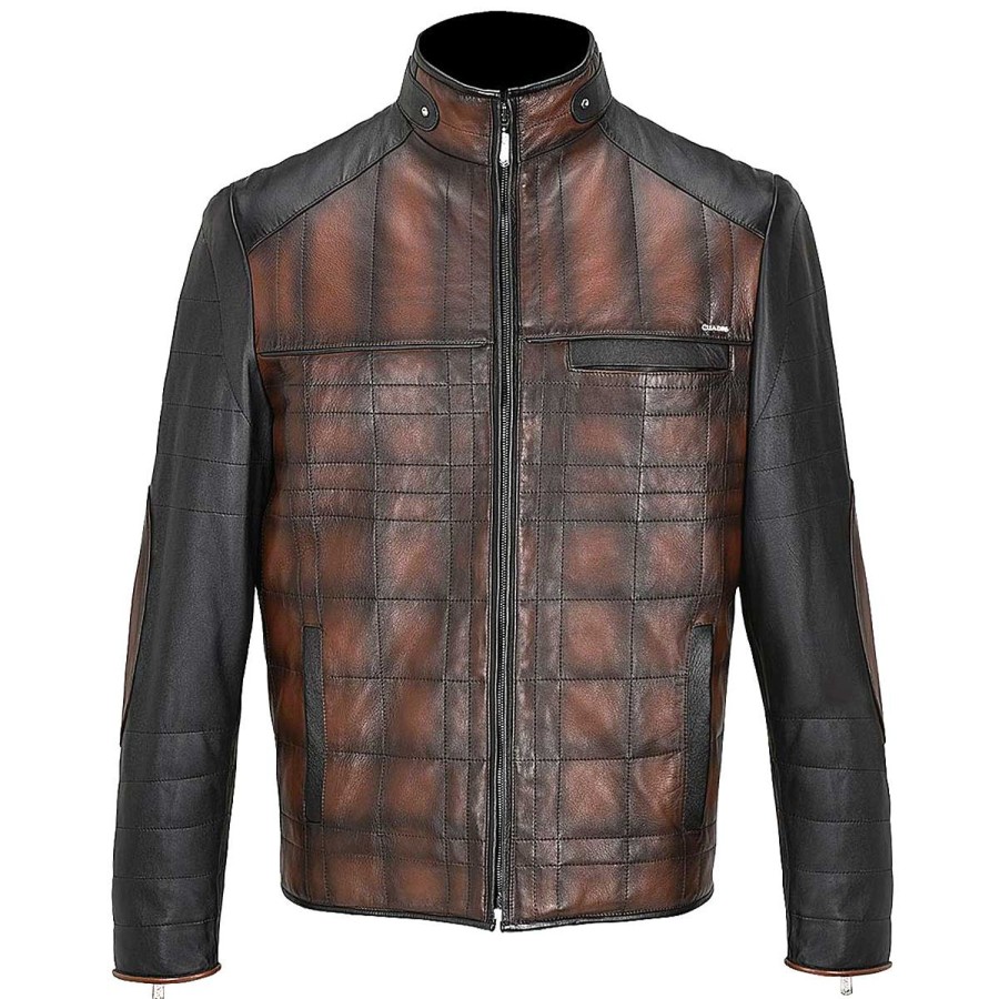 New Cuadra Hand-Shaded Finish Brown Leather Jacket