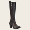 Best Cuadra Dark Brown Tall Boot With Austrian Crystals Detail