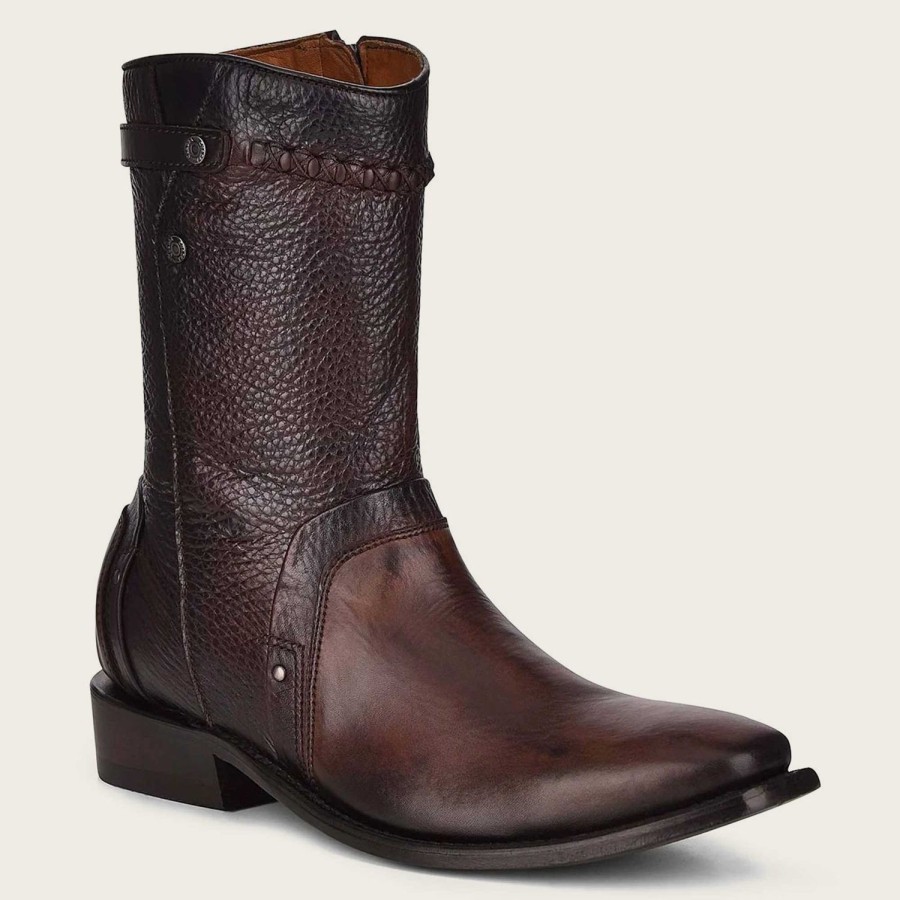 Online Cuadra Ankle Cowboy Boots Hand-Painted In Brown Leather