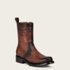 New Cuadra Mens Brown Dress Boots Embroidery And Engraved On Leather