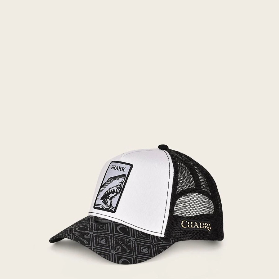 Wholesale Cuadra Grey Snapback Cap With Shark Patch For Men