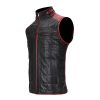 Hot Cuadra Embroidered Black Leather Reversible Vest