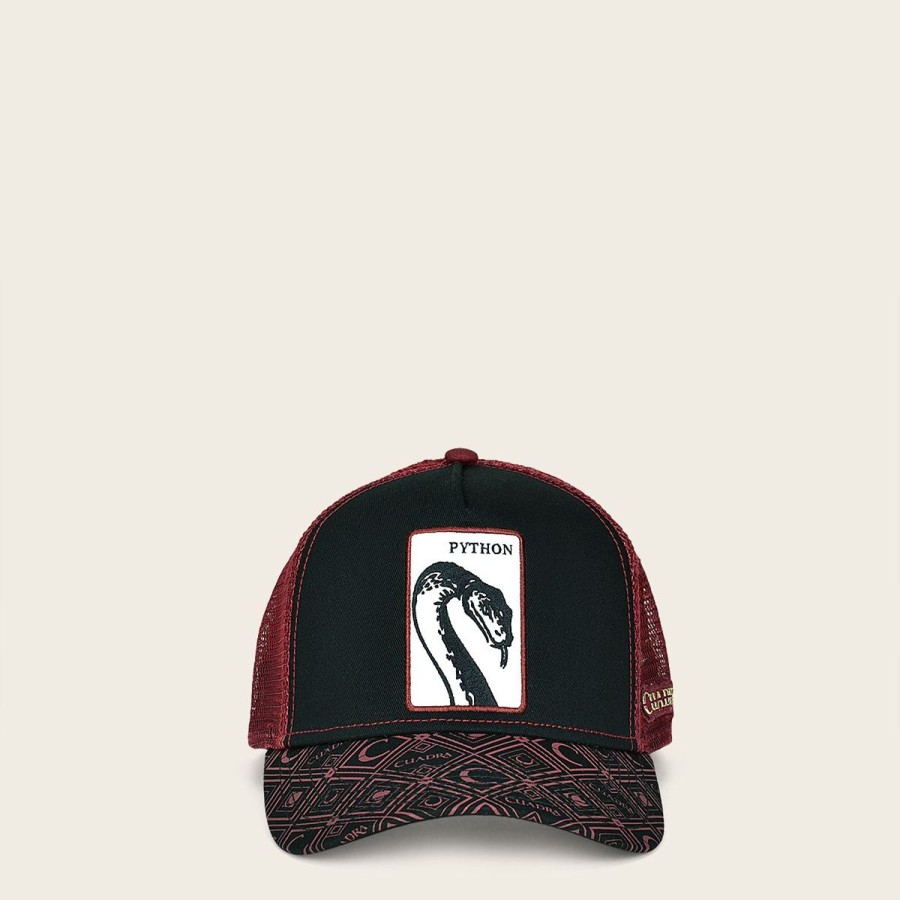 Best Cuadra Red Snapback Cap With Phyton Patch