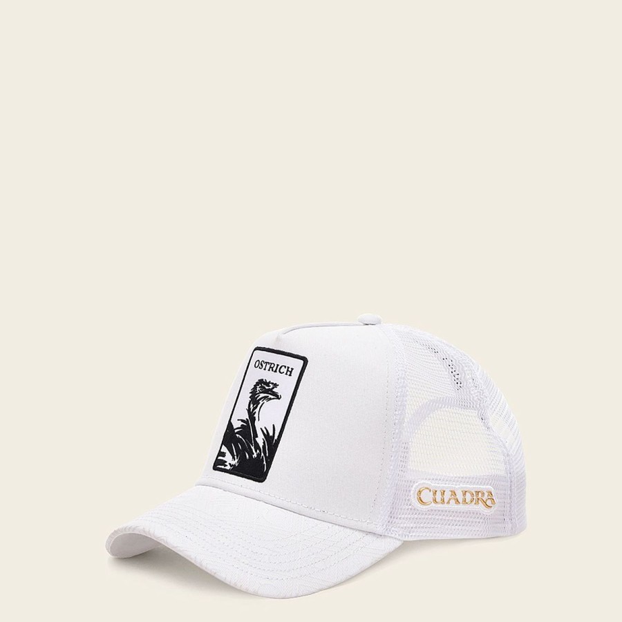 New Cuadra Cuadra White Cap With Embroidery Ostrich Patch