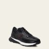 New Cuadra Genuine Black Leather Sneakers With Eva Sole