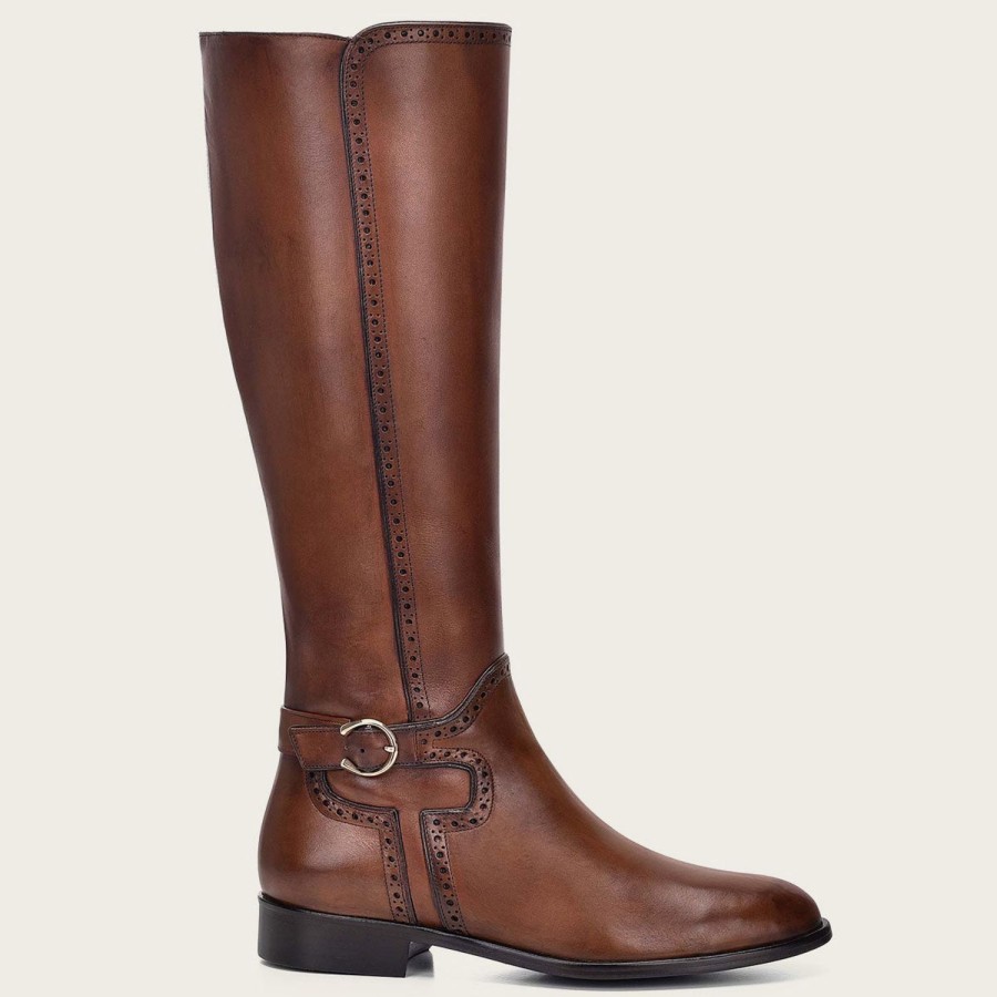 Online Cuadra Hand-Painted Honey Leather Riding Boot