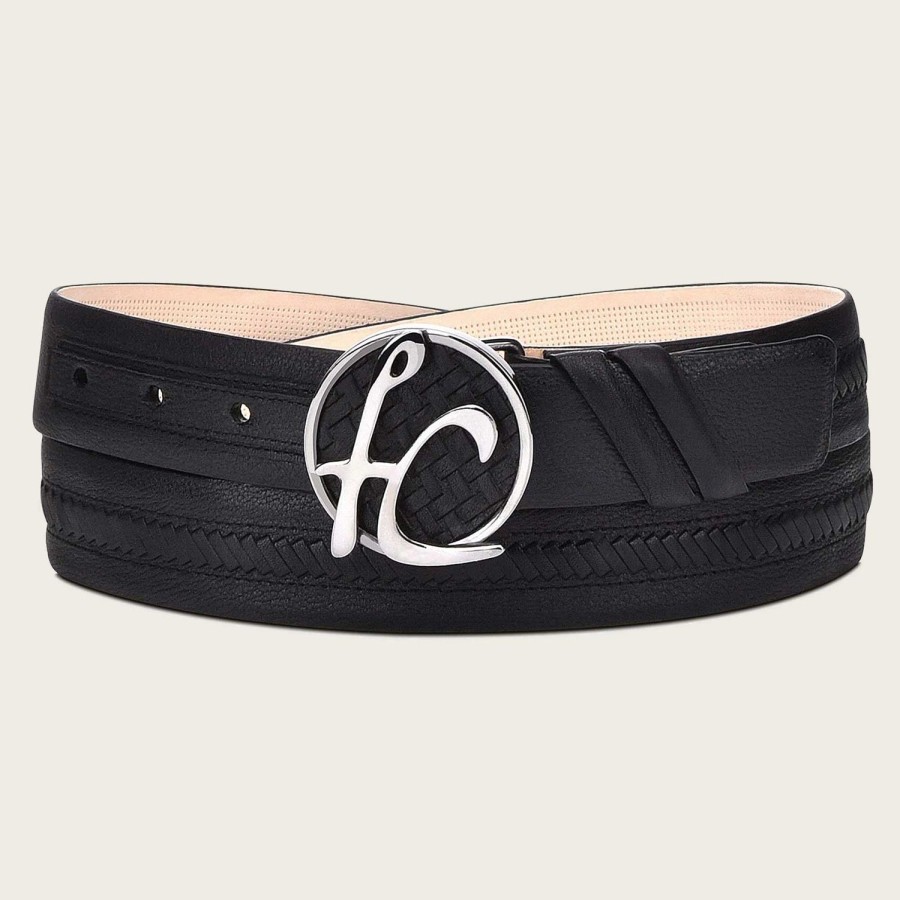 Best Cuadra Handwoven Black Leather Belt