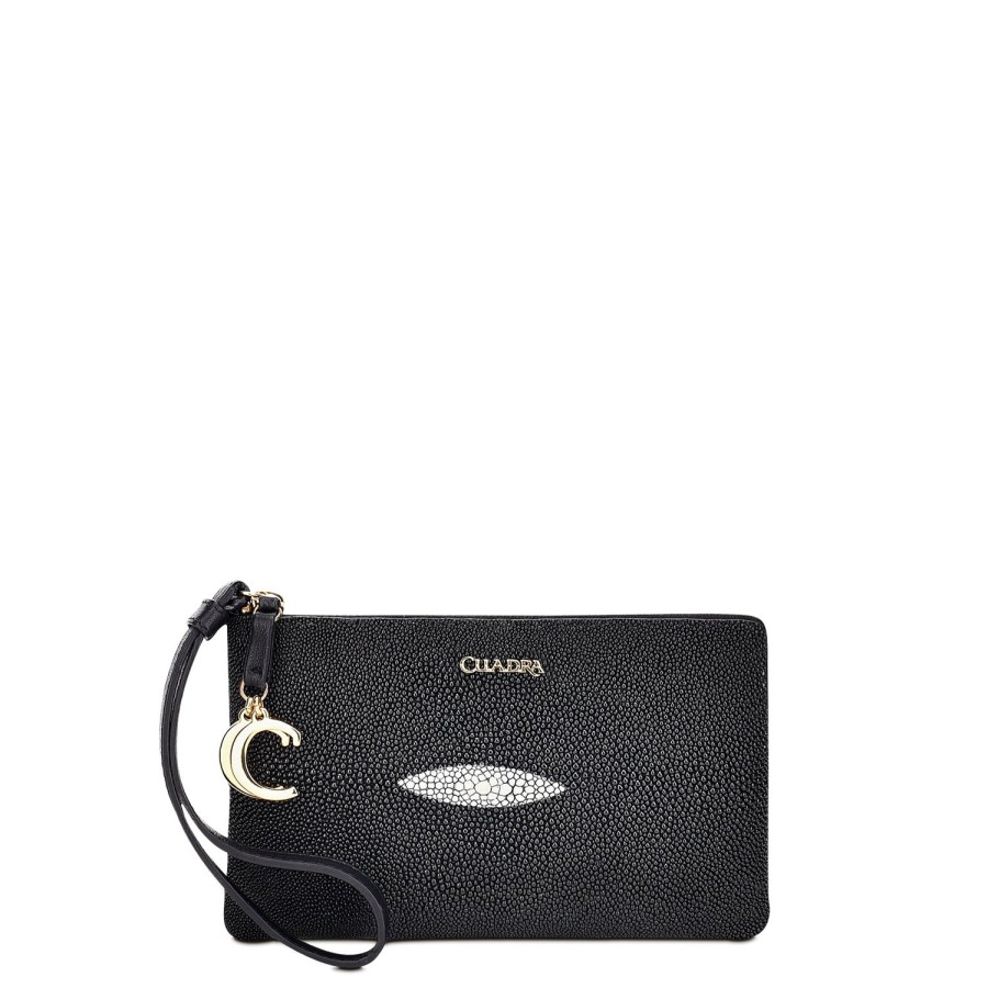 New Cuadra Black Cuadra Coin Wristlet For Women With Hanging Cuadra Monogram