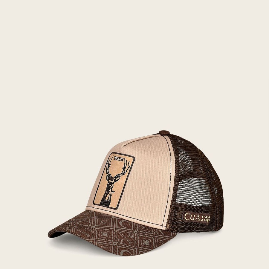 Clearance Cuadra Brown Snapback Cap With Deer Patch