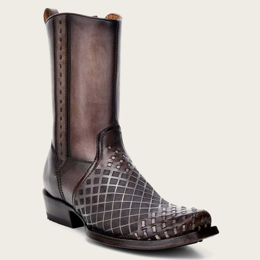 Online Cuadra Engraved Grey Oxford Cowboy Boots For Men