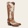 Wholesale Cuadra Honey Brown Leather Cowboy Style Boot With Shiny Finish