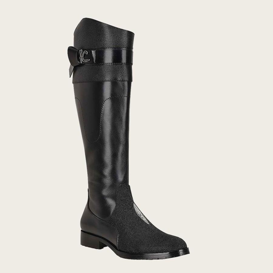 New Cuadra Black Exotic Stingray Riding Boot