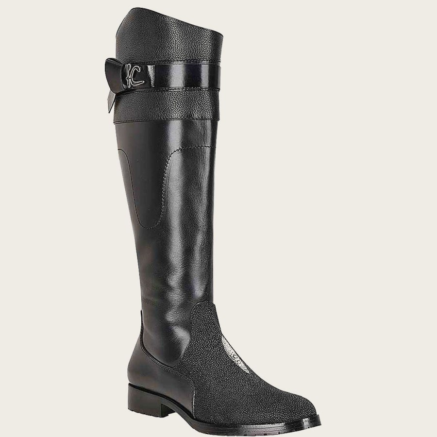 New Cuadra Black Exotic Stingray Riding Boot