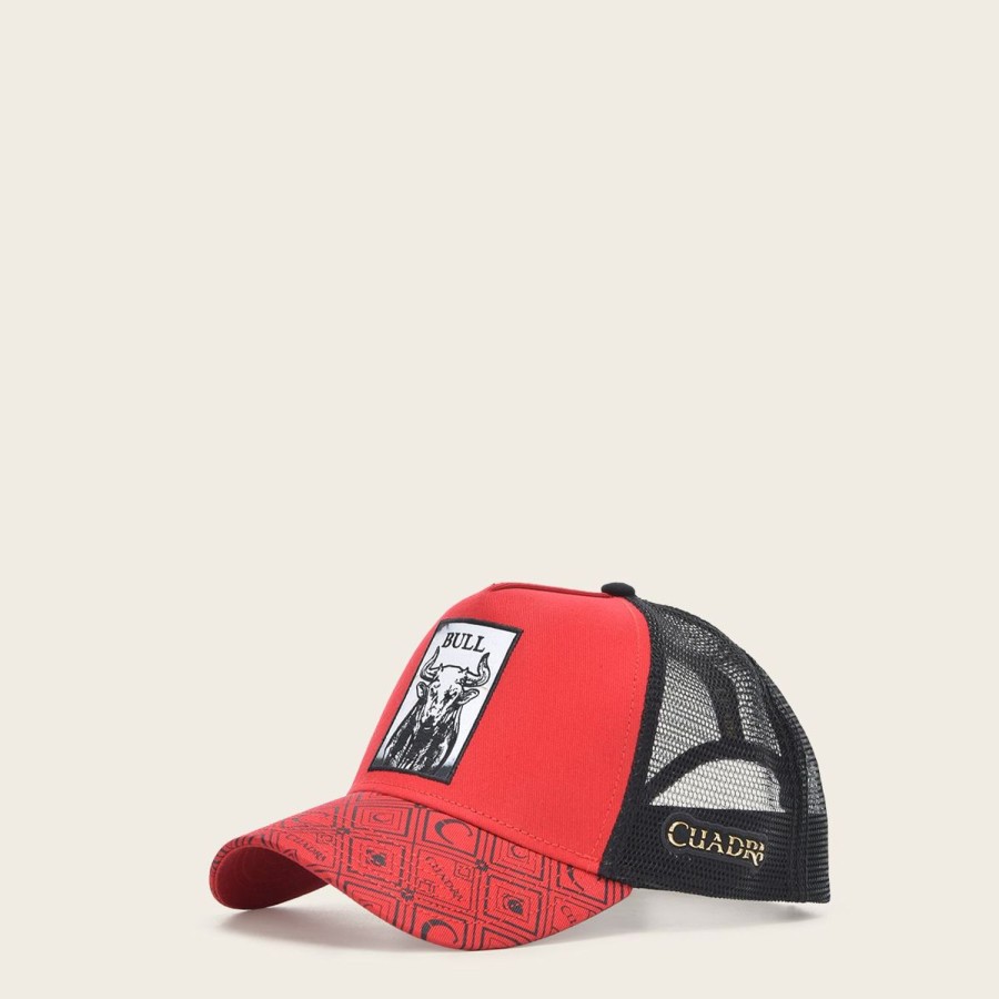 Best Cuadra Cuadra Red Cap With Embroidery Bull Patch