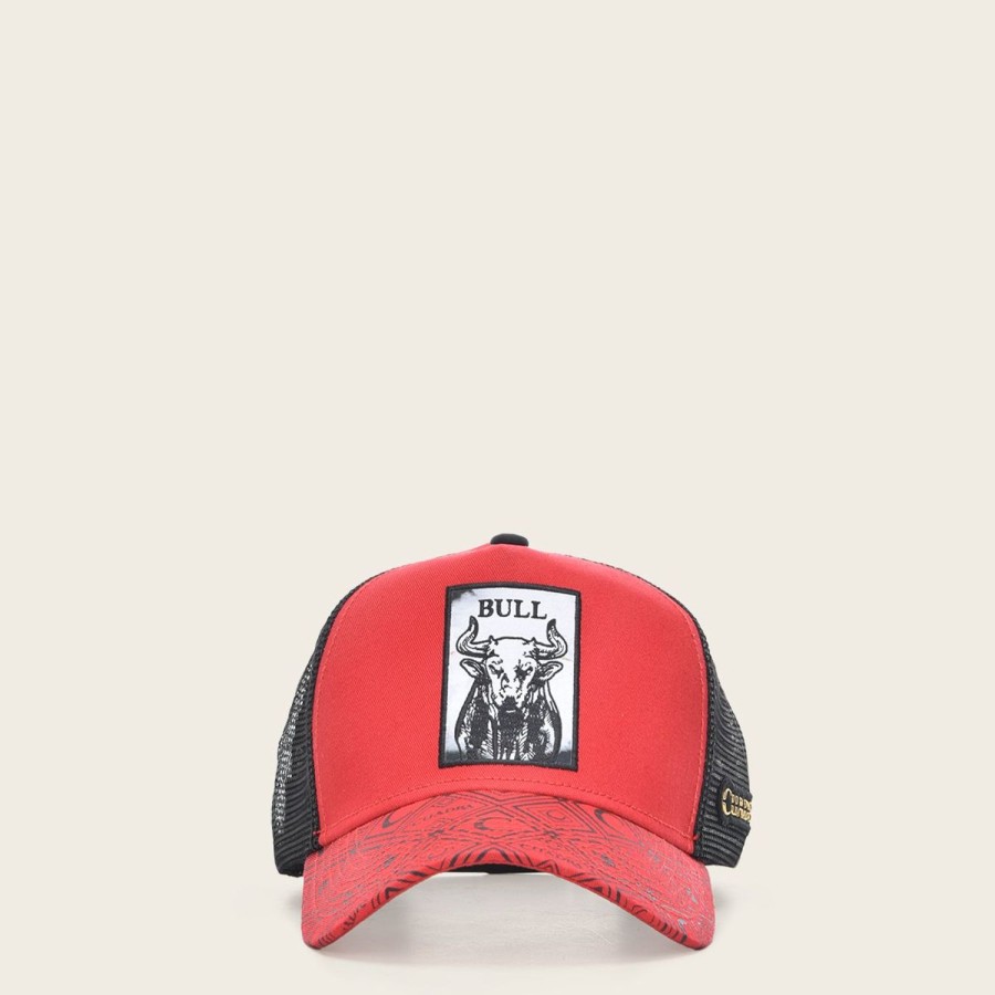 Best Cuadra Cuadra Red Cap With Embroidery Bull Patch