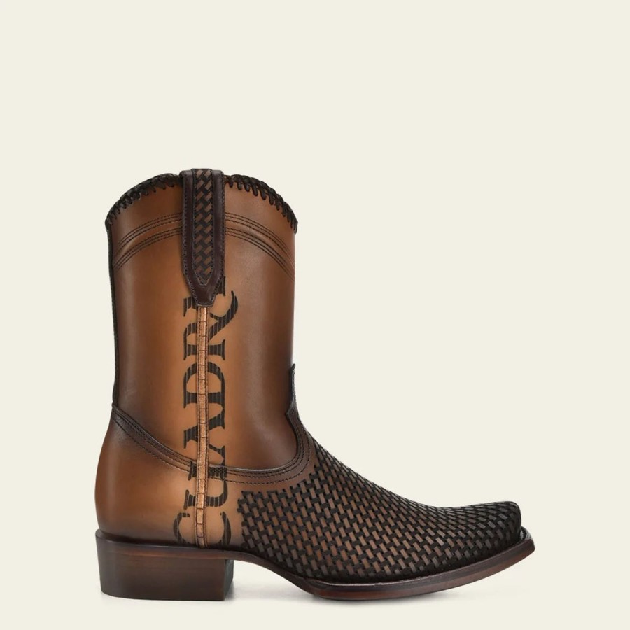 Online Cuadra Engraved Honey Leather Casual Boot