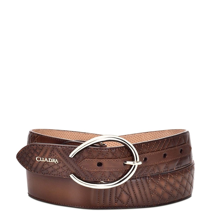 Best Cuadra Embroidered Brown Leather Belt