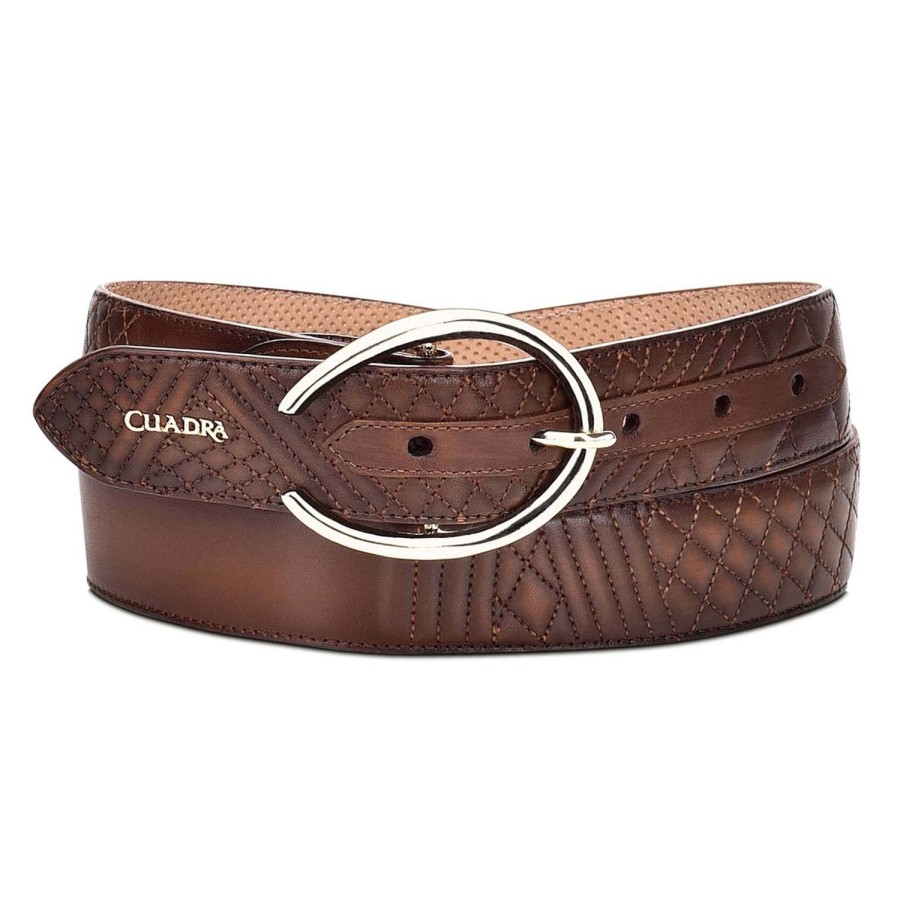 Best Cuadra Embroidered Brown Leather Belt