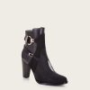 Hot Cuadra Black Ankle Boots In Genuine Stingray Leather