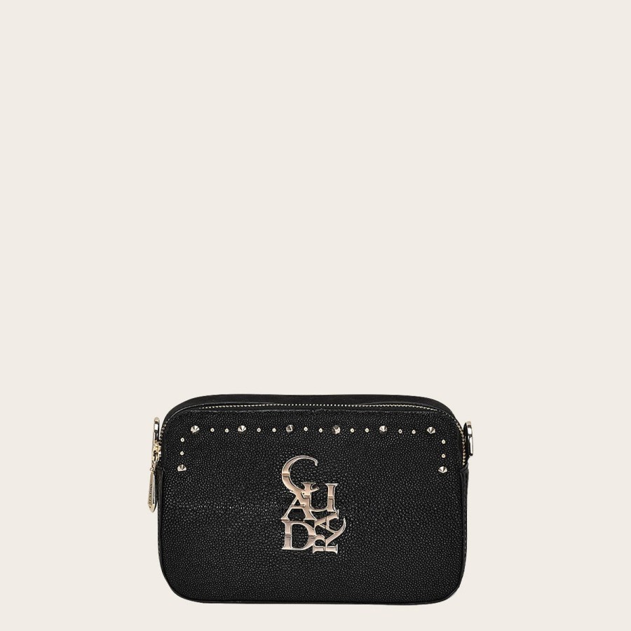 New Cuadra Black Exotic Leather Crossbody Bag