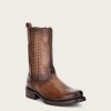 Wholesale Cuadra Brown Cowboy Boots Handwoven In Honey Leather