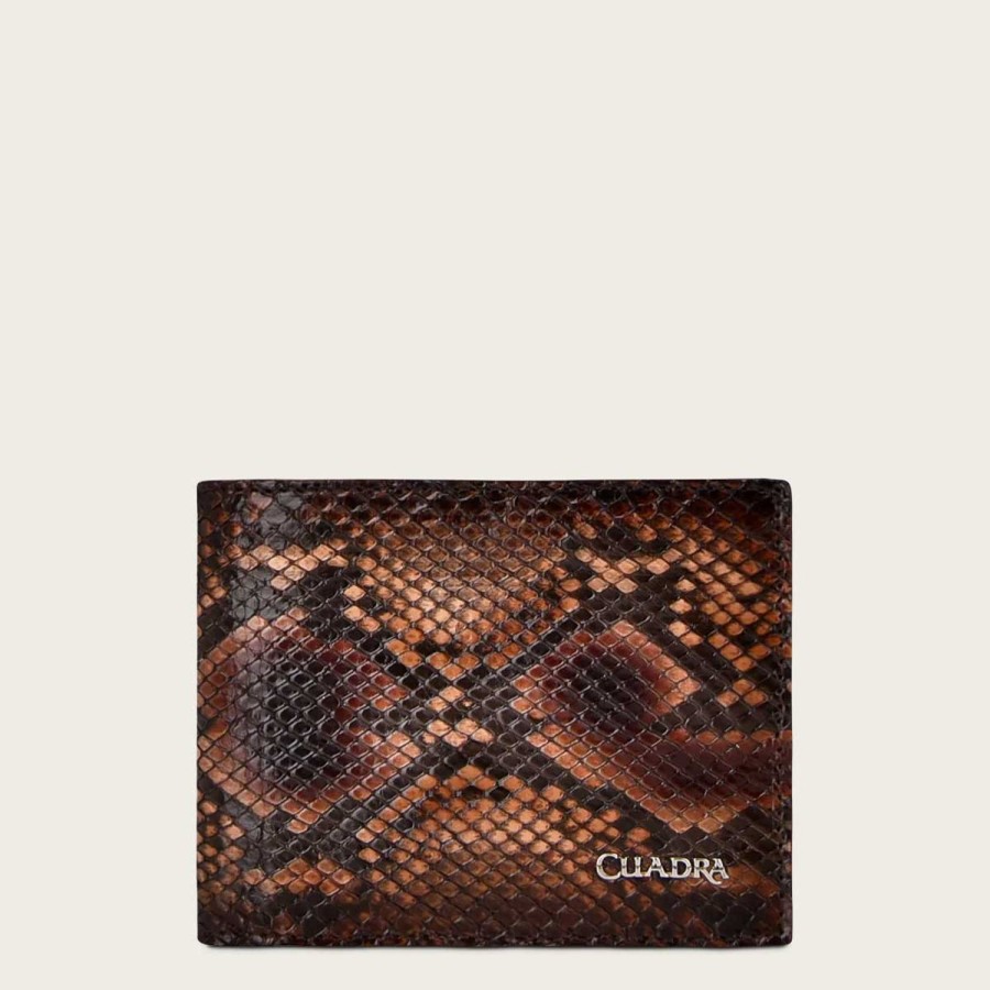 Clearance Cuadra Brown Handmade Bifold Exotic Leather Wallet