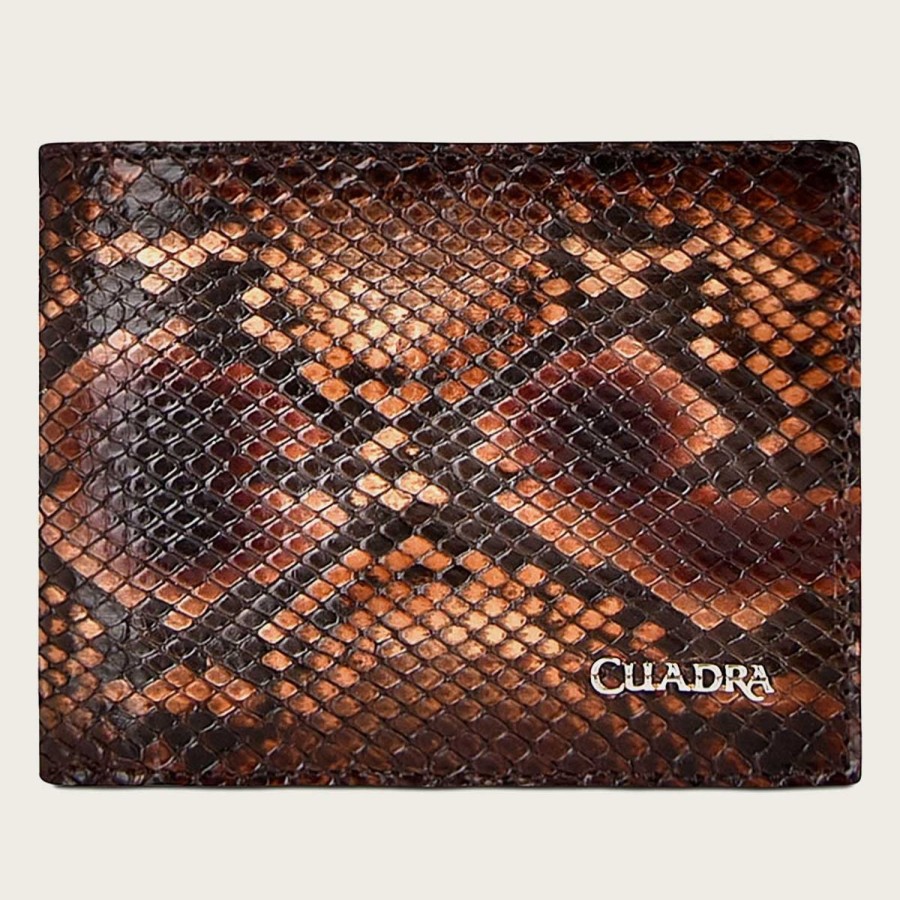 Clearance Cuadra Brown Handmade Bifold Exotic Leather Wallet