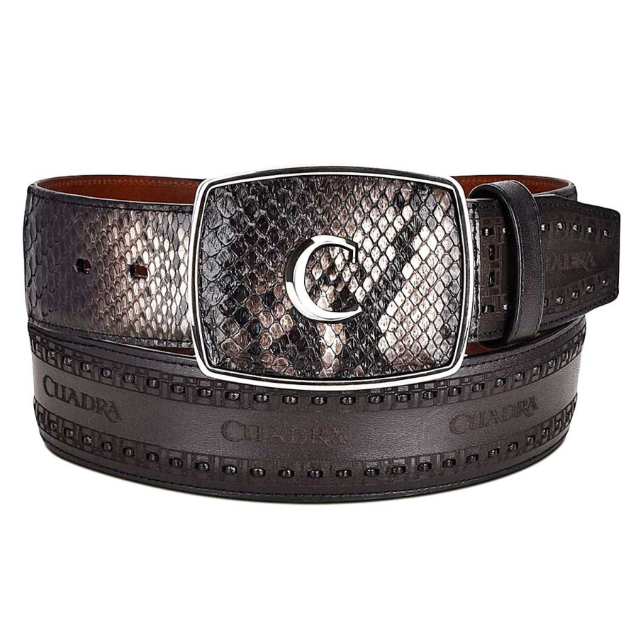 Wholesale Cuadra Black Engrave Python Leather Western Belt