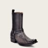 Hot Cuadra Handwoven Grey Python Leather Boots For Men