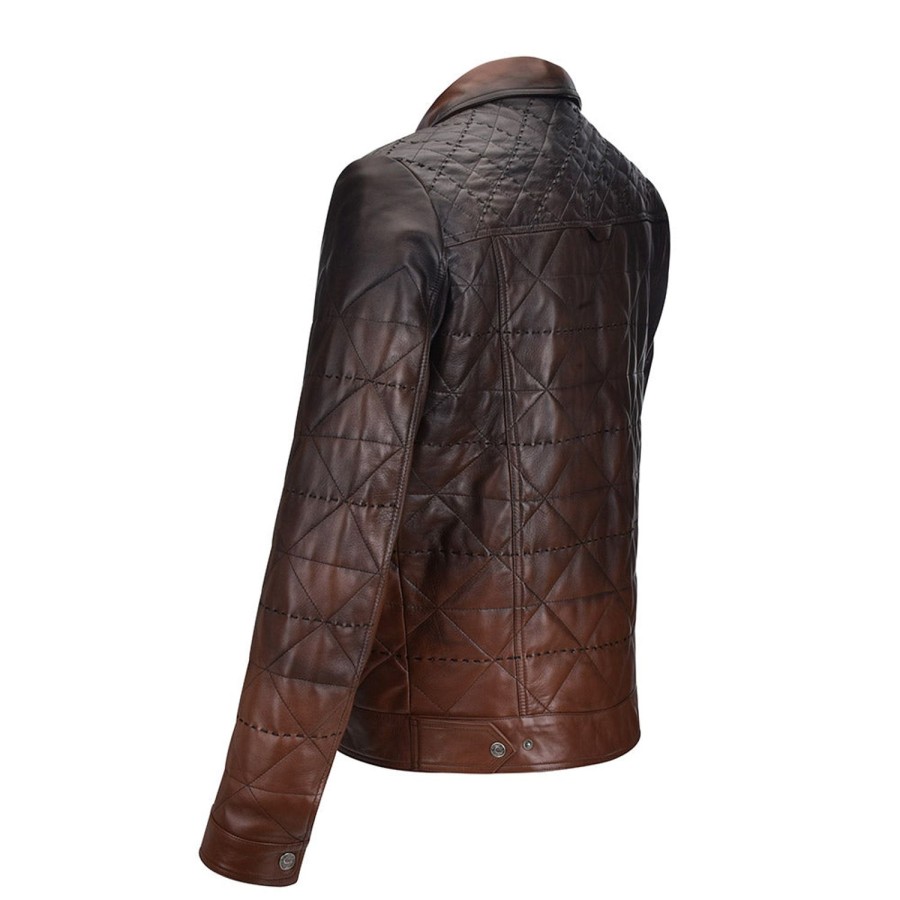 Clearance Cuadra Faded Brown Leather Jacket