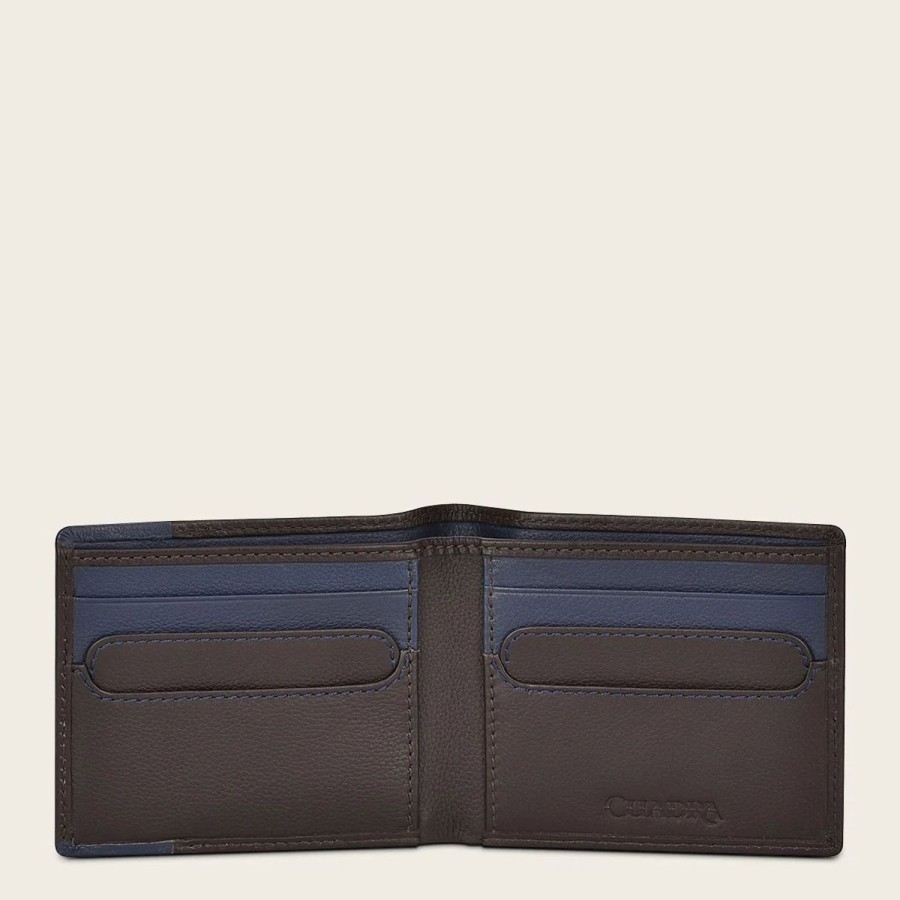 New Cuadra Brown Bovine Bifold Leather Wallet