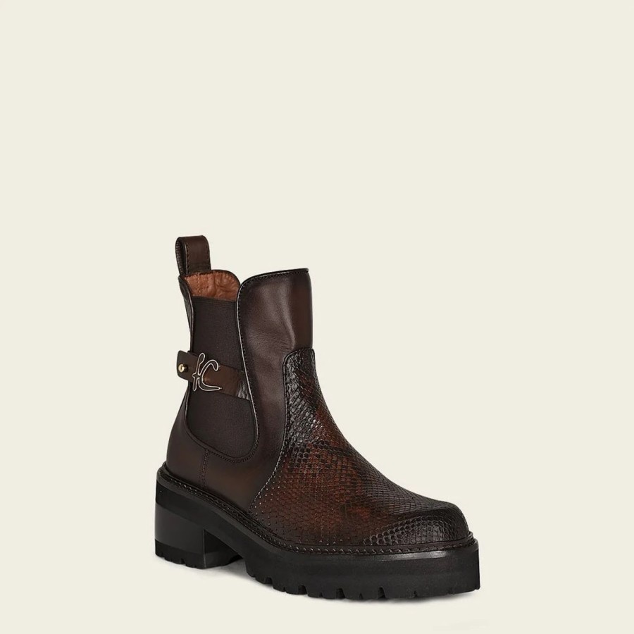 New Cuadra Urban Dark Brown Exotic Leather Bootie