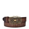 New Cuadra Engraved Honey Leather Western Belt