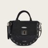 Online Cuadra Black Genuine Stingray Leather Studs Handbag