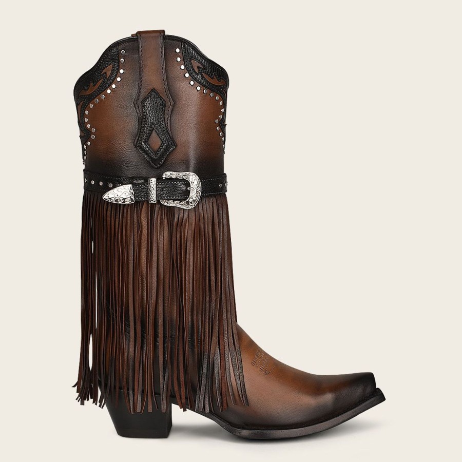 Online Cuadra Brown Fringed Cowboy Boot