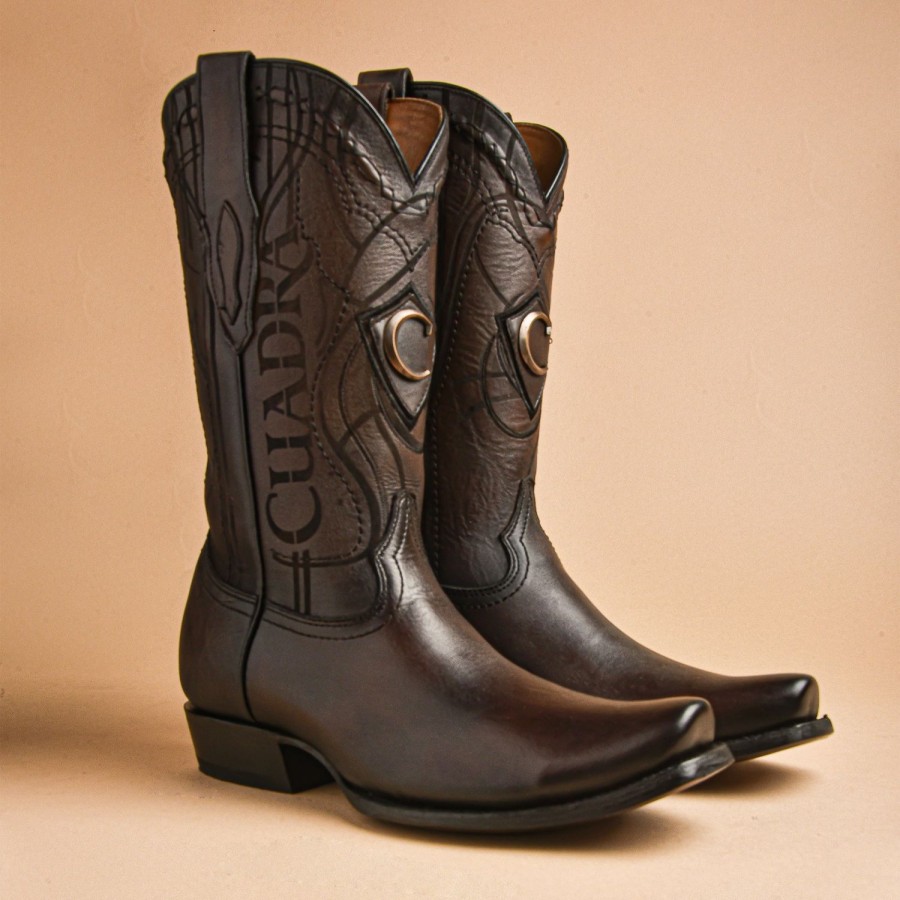 Wholesale Cuadra Engraved Brown Leather Western Boot