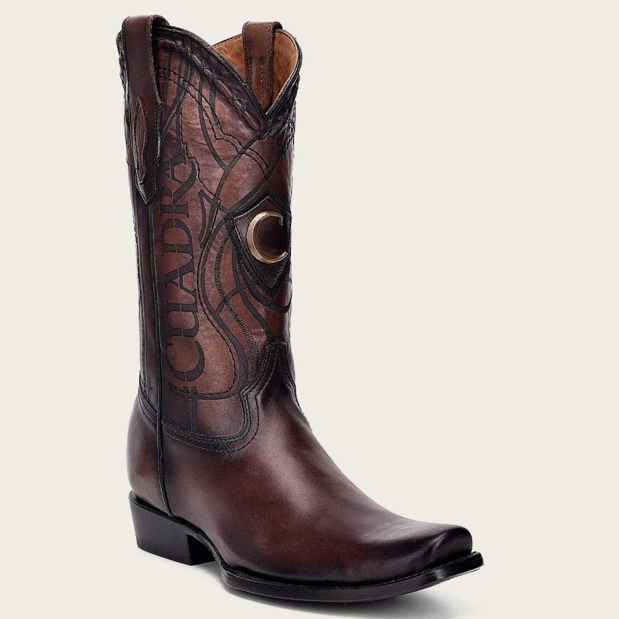 Wholesale Cuadra Engraved Brown Leather Western Boot