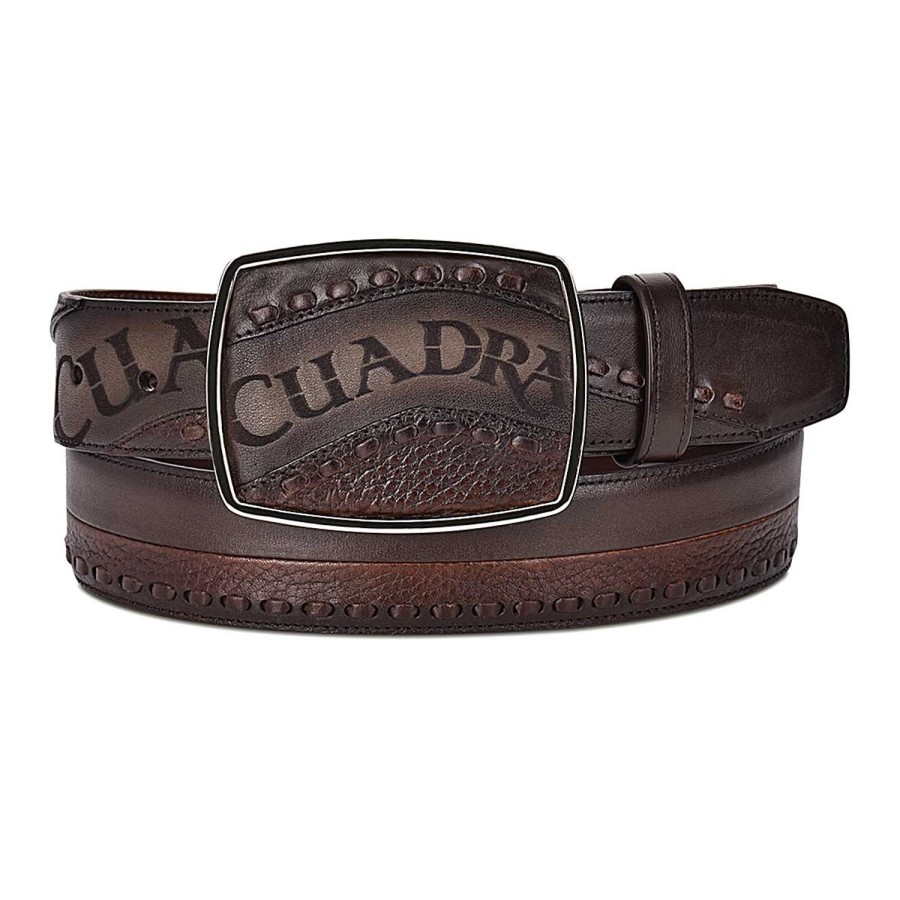 Hot Cuadra Hand-Painted Chocolate Brown Leather Western Belt